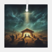 Kerstmis/Geboorte/Jezus Glas Ornament (Achterkant)