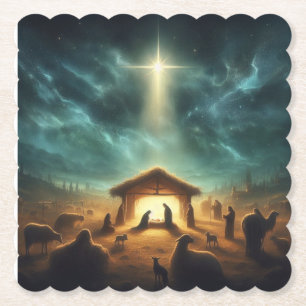 Kerstmis/Geboorte/Jezus Kartonnen Onderzetters
