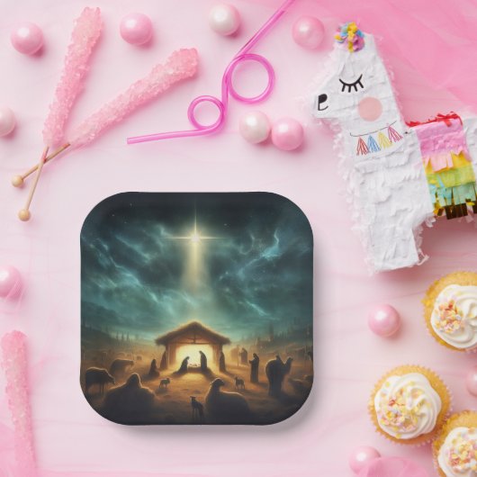 Kerstmis/Geboorte/Jezus Papieren Bordje (Feest)