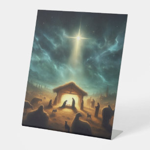 Kerstmis/Geboorte/Jezus Reclamebord Met Voetstuk