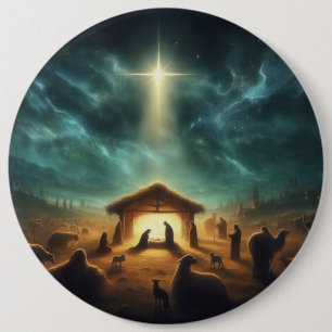 Kerstmis/Geboorte/Jezus Ronde Button 6,0 Cm