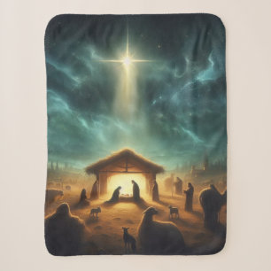 Kerstmis/Geboorte/Jezus Sherpa Deken