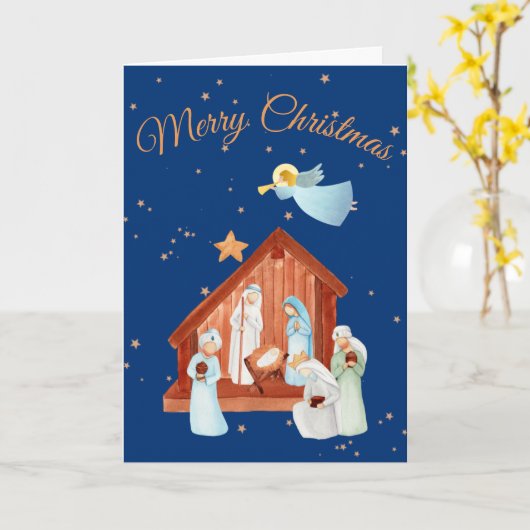 Kerstmis geboorte kaart (Gele Bloem)