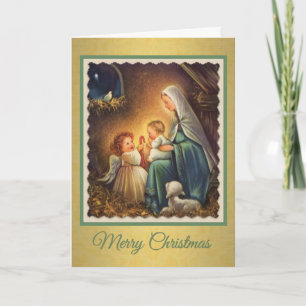 Kerstmis, Geboorte, Maagd Maria, Christus Kind, Feestdagen Kaart