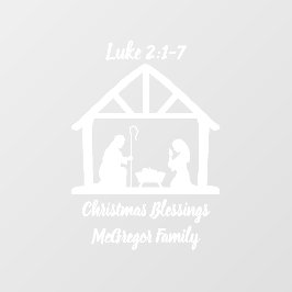 Kerstmis Geboorte Manager Schrift Familienaam Raamsticker