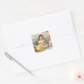 Kerstmis Geboorte  Ontwerp van Baby Jesus Vierkante Sticker (Envelop)