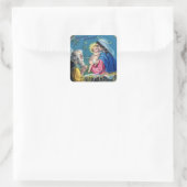 Kerstmis Geboorte Ontwerp van Baby Jesus Vierkante Sticker (Tas)