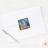 Kerstmis Geboorte Ontwerp van Baby Jesus Vierkante Sticker (Envelop)