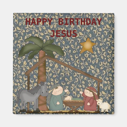 Kerstmis Geboorte Scène Baby Jesus Magnet (Voorkant)