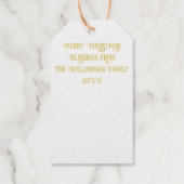 Kerstmis Geboorte Scène Bijbel Verse Glorie aan Go Cadeaulabels (Achterkant)