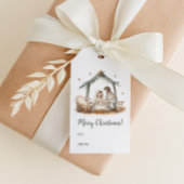 Kerstmis Geboorte Scène Gift Label Cadeaulabel