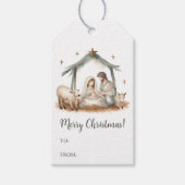 Kerstmis Geboorte Scène Gift Label Cadeaulabel (Voorkant)