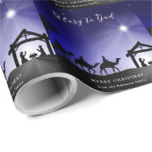 Kerstmis Geboorte Scène Glorie aan God Christelijk Cadeaupapier (Rol Hoek)