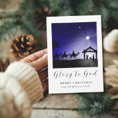 Kerstmis Geboorte Scène Glorie aan God Christelijk Feestdagenkaart