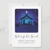 Kerstmis Geboorte Scène Glorie aan God Feestdagenkaart (Voorkant)