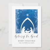 Kerstmis Geboorte Scène Glorie aan God Feestdagenkaart (Voorkant)