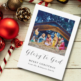 Kerstmis Geboorte Scène Glorie aan God Feestdagenkaart