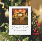 Kerstmis Geboorte Scène Glorie aan God Feestdagenkaart
