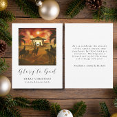 Kerstmis Geboorte Scène Glorie aan God Feestdagenkaart