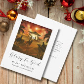 Kerstmis Geboorte Scène Glorie aan God Feestdagenkaart