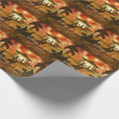 Kerstmis Geboorte Scène Glorie aan God Goud Script Cadeaupapier (Hoek)