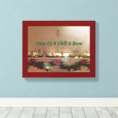 Kerstmis Geboorte Scène Inspirerend Quotes Canvas Afdruk (Insitu (Houten vloer))