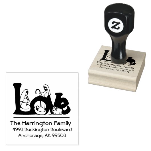 Kerstmis Geboorte Scène Jezus Maagd Maria Jozef Rubberstempel (Gestempeld)