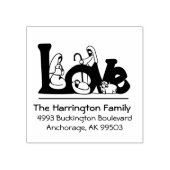 Kerstmis Geboorte Scène Jezus Maagd Maria Jozef Rubberstempel (Afrduk)