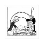 Kerstmis Geboorte Scène Jezus Maagd Maria Jozef Rubberstempel (Afrduk)