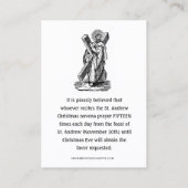 Kerstmis Geboorte St. Andrew Novena Gebed Heilig Visitekaartje (Achterkant)