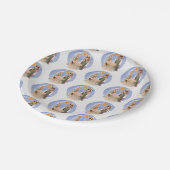 Kerstmis Geboorte Stabiele Scène Patroon Vakantie Papieren Bordje (Gekanteld)