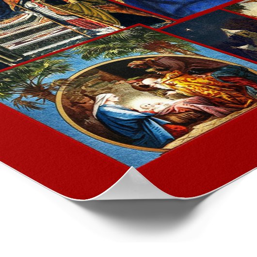 Kerstmis geboorte van Christus Collage Poster (Hoek)