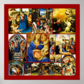 Kerstmis geboorte van Christus Collage Poster (Voorkant)