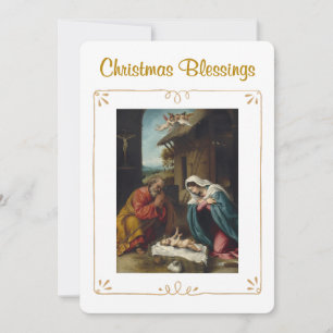 Kerstmis Geboorte Zegen Religieus  Feestdagenkaart