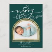 Kerstmis geboortekaart met boogframe feestdagenkaart (Voorkant)