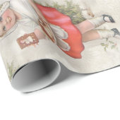 Kerstmis geboren om meisje te bakken cadeaupapier (Rol Hoek)