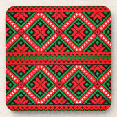 Kerstmis gebreid patroon bier onderzetter (Voorkant)