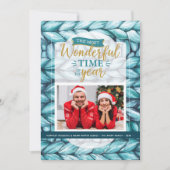 Kerstmis gebreide foto feestdagenkaart (Voorkant)