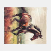 Kerstmis Gedateerd Rennen Bruin Paard Fleece Deken (Voorkant (Horizontaal))