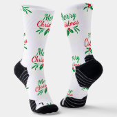 Kerstmis Gedrukt Atletisch Bemanning Ondergoed Sokken (Gebogen)