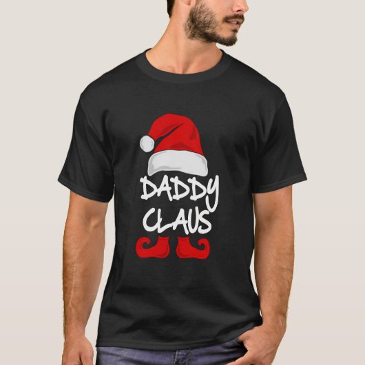 Kerstmis gedrukt T-shirt - Daddy Clause (Voorkant)