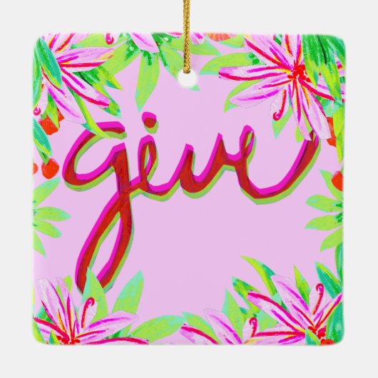 Kerstmis - Geef Keramisch Ornament (Achterkant)