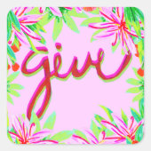 Kerstmis - Geef Vierkante Sticker (Voorkant)