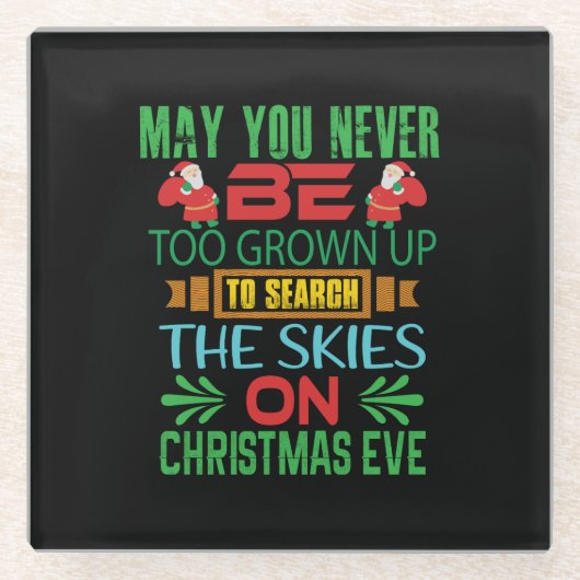 Kerstmis geeft de hemel op kerstavond glazen onderzetter (Voorkant)