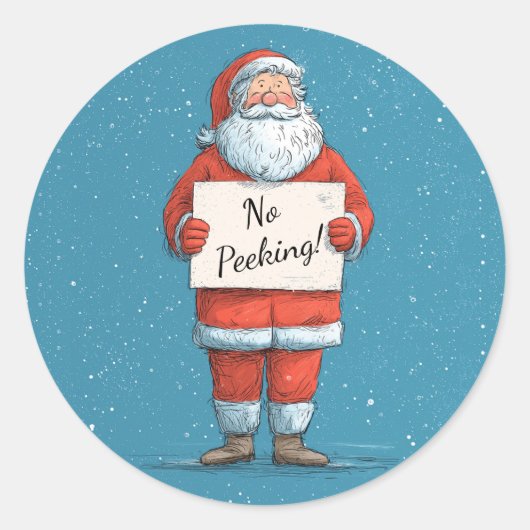 Kerstmis geen gluren ronde sticker (Voorkant)