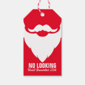 Kerstmis, geen santa beard grafisch cadeau label cadeaulabel (Voorkant)