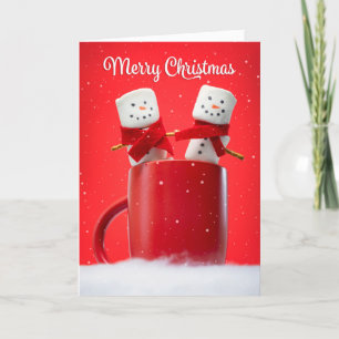 Kerstmis Gefeliciteerd Voor Iedereen Marshmallow K Feestdagen Kaart