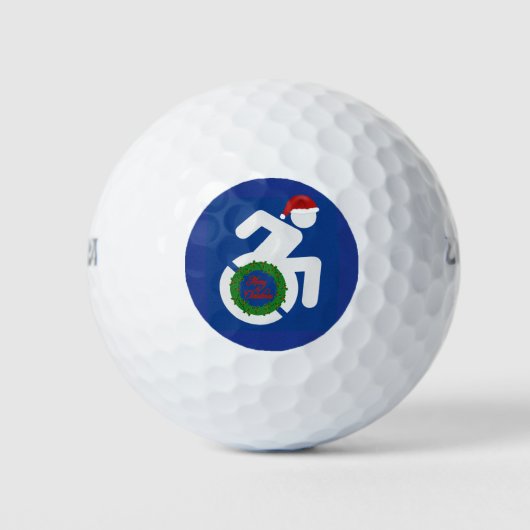 Kerstmis Gehandicapt Golfballen (Voorkant)