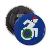 Kerstmis gehandicapten button flesopener (Voorkant)