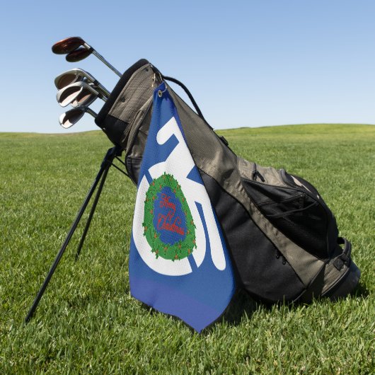 Kerstmis gehandicapten golfhanddoek (Groen)